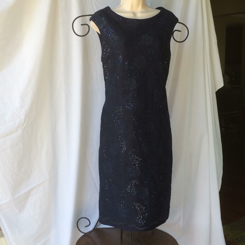 Striking navy embellished dress